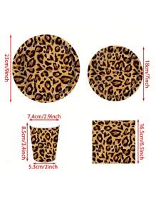 أطباق لحفلة بموضوع الحيوانات البرية، أطباق ورقية مطبوعة بنمط فرو النمر والفهد والزرافة بقطر 7/9 بوصة مناسبة لأعياد الميلاد والتجمعات الجماعية والتخييم والولائم، ديكورات خلفية لحفلات العودة للمدرسة والحفلات الزفاف والأحداث ذات موضوع الحيوانات البرية/الحديقة الحيوانية