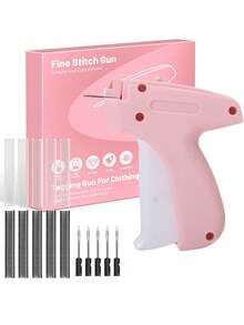 Clothing Repair Sewing Gun, 1 Automatic Gun + 50 White Plastic Buttons + 392 Pcs Of 15mm Glue Needles + 392 Pcs Of 25mm Glue Needles, Quick Clothing Repair Tool, Mini Sewing Gun, Rapid Sewing Gun, Clothing Micro Sewing Gun, Quick Repair Clothing Quilt Nail Sewing Gun, Clothing Edging Machine - Sewing Gun + 1000 Glue Needles + 6 Needles - View 6