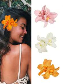 4 cái/3 cái/1 cái Kẹp tóc hoa Hawaii cho phụ nữ, Kẹp tóc nhiệt đới nhân tạo, Phụ kiện tóc phong cách Bohemian cho tiệc bãi biển, Dành cho phụ nữ, Tiệc Hawaii Tiệc mùa hè Trang trí DIY Hoa nhân tạo Trang trí tóc Hoa - Nhiều màu - Xem 25