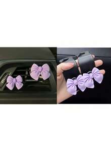 Ganchos para coche con forma de lazo, creativos y adorables colgadores para respaldo de asiento para almacenamiento interior del coche, gancho colgante multifuncional para decoración de coche - Unitalla - Ver 12