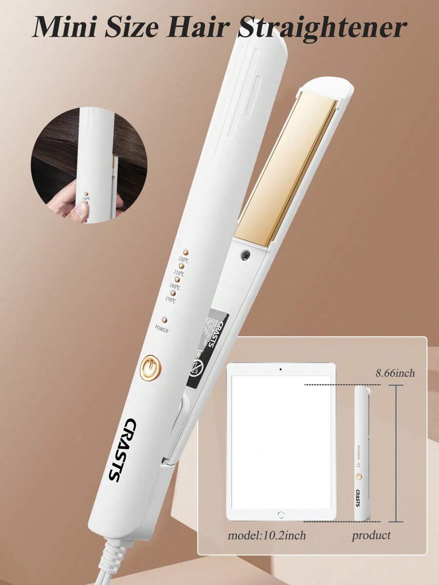 CRASTS Piastra per capelli lisci e ricci CRASTS, ferro arricciacapelli a doppio uso, per uso professionale in salone, con impostazione della temperatura regolabile