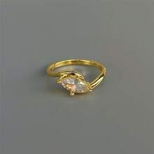 VKHK Bộ 3 chiếc/Bộ nhẫn trang trí bằng đá Zirconia lấp lánh sang trọng, thích hợp cho phụ nữ làm quà cưới/quà tặng - bộ nhẫn - Xem 4