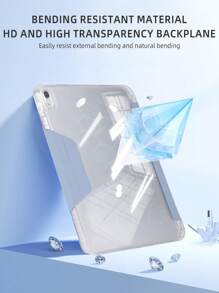 1pc Acrylic Y-Fold Flat Tablet Case, Customizable Text Design, Suitable For IPad Mini6/Mini7/9.7/10.2/10.5/Air4/Air5/10th/10.9/Pro11/Air11(M2)/Pro11(M4)/IPad Air 11-Inch (M3) 2025/Apple IPad(2025), Magnetic Closure, Multi-Angle Stand, Pencil Holder, Transparent Acrylic Back Cover, Sleep/Wake Function, Casual/Minimalist/Blue Tablet Sleeve - Lavender - View 4