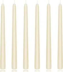 KORCCI Ivory Taper Candles 10 Inch - Set Of 6 Long Candles, 8 Hours Long Burning, Smokeless & Unscented & Dripless, Weddings, Birthdays, Dinner, Parties,, Prayer, Meditation - 白象牙 - 查看 8