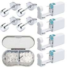5pcs Ear Piercing Kit With Plastic Earrings For Ear Infection,Disposable Ear Piercing Gun Built-In Earrings Stud