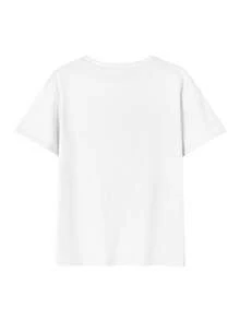 Women's T-Shirt, Short Sleeve, Round-Necked, Summer, Simple, 100% Cotton, Butterfly And Floral Design - 白色 - 查看 2