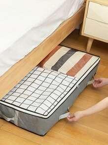 1 件可折叠床下储物袋，带透明窗口，大容量收纳容器，加固手柄，拉链开合，无纺布用于毯子、床上用品 - 有多种尺寸可供选择