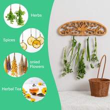 MOUGIGI Tree Of Life Herb Drying Rack - Lightweight Space Saving - Hanging Dryer For Herbs And Vanilla - Rustic Wall Décor - Gift For Home - Stylish Dried Herb Arrangement - Unique Minimalist Design - Màu vàng - Xem 10
