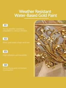 Błyszcząca złota farba foliowa, metaliczna złota farba do dekoracji ścian/znaków (ulepszona wersja wysyłana jako pierwsza)