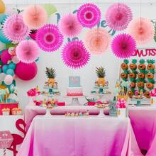 3 pezzi/6 pezzi/12 pezzi Fiori a ventaglio di carta bianchi, rossi, vuoti per decorazioni, serie blu oceano e rosa per feste di compleanno, matrimoni, decorazioni appese con corde, sfondo da parete