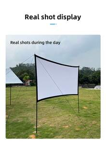 GAINVANE Outdoor Canopy Pole Projection Screen Simple Projector Screen Vertical Pole+Ground Nail+Wind Rope Suitable For Outdoor Camping, Team Building, Gatherings, Easy To Carry - White - View 2