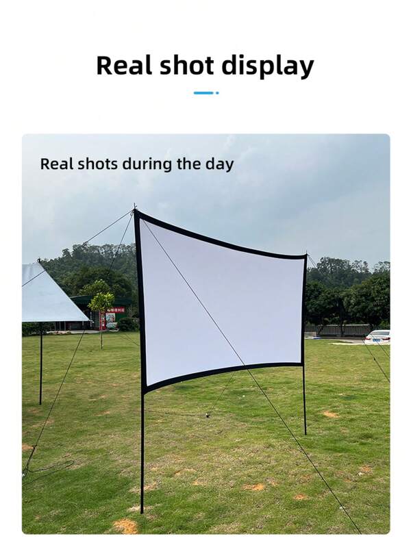 GAINVANE Outdoor Canopy Pole Projection Screen Simple Projector Screen Vertical Pole+Ground Nail+Wind Rope Suitable For Outdoor Camping, Team Building, Gatherings, Easy To Carry