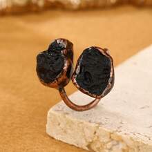 Adjustable Vintage Boho Chic Ring For Women - Thiên thạch đen - Xem 12