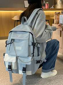 peach tree Solid Color Casual Backpack, Unisex Couples Backpack Luggage Bag, Functional Large Capacity Multi-Pocket Portable Travel Holiday Essential, School Business Laptop Backpack, Gifts For Men Women, Students, Back To School