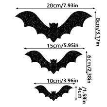 18 Halloween Bat Stickers, Halloween Decoration Wall Stickers, 3D Window Stickers, Halloween Bat Wall Stickers, Shopping Mall Halloween Decorations, Halloween Bar And Haunted House Decorations, Holiday Atmosphere Decorations, Halloween Background Decoration With Bat Stickers, Halloween Window Wall Decorations Home Decor Fall Decor Room Decor Autumn Decor