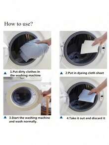 100片/50片洗衣片洗衣纸防沾色衣物片防串色吸水洗涤家居用品 - 彩色 - 查看 6