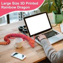 30CM 3D Printed Dragon,3D Printed Flexible Articulated Dragon, Reinforcement Of Unbreakable 3D Dragon,Dragon Fidget Toys For Autism/ADHD,Home Office Decor Executive Desk Toy (Purple) - Multicolor - View 9