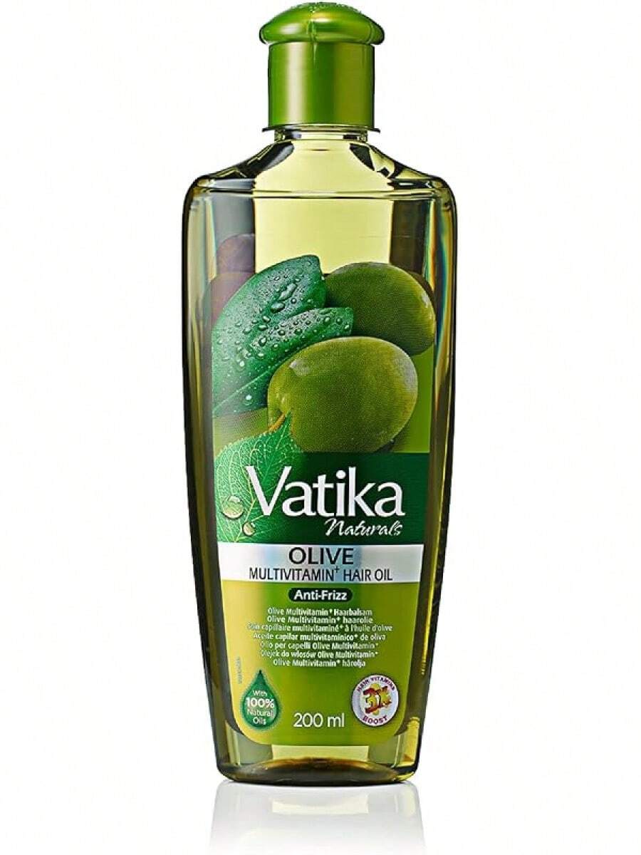 Vatika Naturals 橄榄油护发 - 200 毫升滋养和保护 | 100% 天然油，富含杏仁和维生素 E，适合所有发质，学校背包