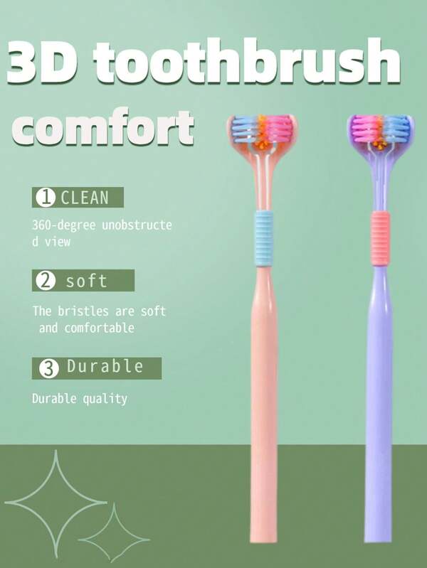 Escova de dentes GentleCare de 1/2/4/8 peças com 3 lados - Cerdas de nylon extra macias, adequada para dentes e gengivas sensíveis, design em V para limpeza profunda, ângulo de 45 graus para alcançar áreas difíceis de limpar, uma escova de higiene bucal doméstica diária para cuidados com dentes sensíveis | Cabo ergonômico | Design de pegada firme