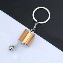 1 pieza Llavero creativo con diseños multicolor de partes de automóvil como turbina, pistón, llanta, palanca de cambios, volante, rotor, disco de freno, amortiguador, boquilla de combustible, bujía, junta del motor, aerógrafo, una llave especial, que refleja la cultura de modificación de automóviles, un regalo en forma de llavero