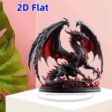 [Holiday Gift] Gothic Dragon 2D Acrylic Statue (0.3cm Thick, With Base) | Decorative Use | Suitable For Various Room Types | Perfect Holiday Gift