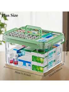 Double Waterproof Transparent PVC Medicine Storage Box - Easy Access, Suitable For Home And Travel, No Power Supply Required, Light Weight, Frosted Surface, Countertop Installation, Compact Design, Waterproof Storage Box