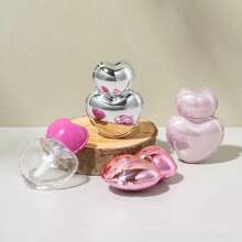 2pcs 7ml Heart-Shaped Lip Gloss Bottles, Cute Heart Lip Tint Empty Containers, Silver Cosmetic Refillable Jars - Multicolor - View 1
