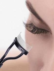 1pc Eyelash Comb Eyelash Separator Steel Needle Eyelash Comb Stainless Steel Dense Teeth Comb Portable Eyelash Curling Auxiliary Tool Makeup Tool Fake Eyelash Grooming Tool,Eyebrow Brush,Eyeshadow Brush,Spoolie,Spoolie Brush - Multicolor - View 4