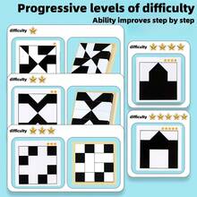 1 st pedagogiska dolda byggklossar pusselleksaker rumsligt tänkande fantasiförmåga träning föräldra-barn interaktivt bordsspel, lämplig för jul, Thanksgiving, nyårsdagen, födelsedagspresenter - Multifärgad - Visa 6