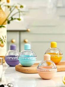 1件/4件灯泡冰球模具硅胶威士忌制冰工具家用圆形冰块制作器饮料增强装饰酒吧用品高品质硅胶 - 彩色 - 查看 2