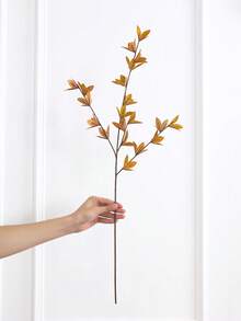 1pc/3pcs 30 Inches (H) Synthetic Pomegranate Leaf Branch Home Living Room Thanksgiving Harvest Festival Party Autumn Desktop Atmosphere Decoration