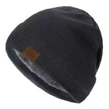 Sombreros de invierno Unisex URGENTMAN Labal, gorros de punto de Color sólido para hombres y mujeres, gorro deportivo cálido para exteriores, agregar forro de piel - Gris - Ver 13