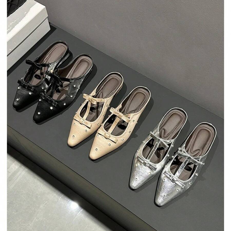 Women Flat Sandals - 銀色 - 查看 1