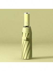 1 件自动折叠雨伞，10 根铁骨，190T 尼龙伞面，防风，防紫外线，一键打开/关闭，便携式旅行雨伞，带塑料手柄 - 米色、蓝色、黑色可选，必备旅行配件，耐用的雨伞设计 - 10骨小米傘 - 查看 14