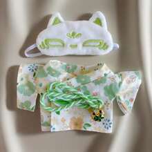17cm Clothing Accessories Set, Cute Fresh And Simple Floral Shirt, Shorts, Kimono Fabric Clothes, Detachable Outfit For 15-17cm (5.9-6.69 Inch) Dolls, Blind Box Collectible (Doll Not Included)