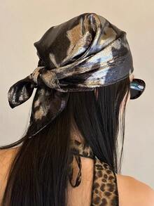 1pc Women Y2K Fashion Metallic Punk Hiphop Style Neckerchief, Versatile Accessory - Multicolor - View 2