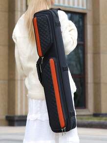 Estuche para taco de billar 3x4 que sostiene 3 tacos y 4 varas, estuche de transporte para taco de billar con asa y correa de hombro transpirable, bolsa acolchada para taco de billar con bolsillo frontal para accesorios, negro, regalo de Halloween