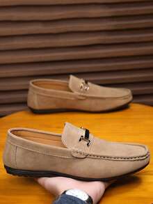 男士乐福鞋 新款休闲鞋 百搭软底莫卡辛鞋 一脚蹬渔夫鞋 宽松鞋 英伦风休闲船鞋 男鞋 黑色正装鞋 平底鞋（尺码偏小偏窄，建议选购大两码）