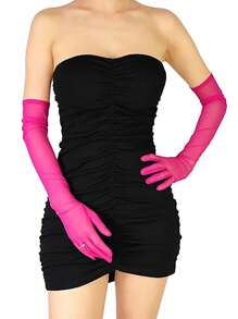 1 pieza Guantes de mujer para baile de máscaras, guantes de ópera, guantes de malla elástica muy elegantes, de alta gama, protectores solares y de moda. Son adecuados para usar en bailes de ópera, juegos de roles y fiestas de Halloween