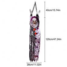 1 Peça Decoração de Halloween, Boneco de Palhaço Pendurado com Som de Grito, Acessório de Festa Assombrada, Decoração de Casa, Ornamento Elétrico de Queda Engraçado, Presente de Halloween