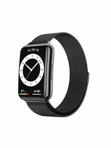 1pc Men Women Fashion Luxurious Metal Magnetic Strap Compatible With Huawei Smart Wristbands Fit 1/Fit 2/Fit 3/Fit 4 Wristband Bracelet Compatible With HuaWei Series Fit 1 2 3 4 Strap Accessories