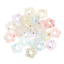 10 件/包彩色圆点珠，亚克力混色樱花小圆点五角星圆珠，手工 DIY 手链项链首饰制作