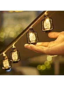 1串9.84英尺/3米20LED黑色煤油灯LED灯串，迷你煤油灯装饰，干电池供电，万圣节装饰灯，室内外庭院装饰灯，婚礼派对生日装饰灯，中东节日装饰灯 - 暖白光 - 查看 8