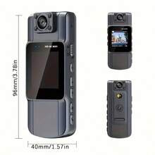 1 件 4K 高清机身相机、视频录制相机、即时相机、便携式可穿戴相机、液晶屏观看、夜视功能、可充电电池，适用于家庭、户外、骑行，是节日和生日的完美礼物。