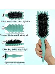 2025 新款卷发梳-卷发梳 定型卷发梳，适用于卷发，卷发梳，湿发，塑造和定型女士卷发 - 彩色 - 查看 3