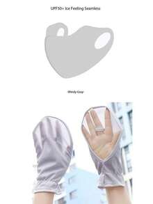 1 Set Of Horseshoe Short Sun Protection Gloves Loose And Anti-UV Rays For Women Driving Special Sun Protection Finger-Hiding Gloves And Summer Ice Silk Masks Breathable And Washable Hyaluronic Acid Eye Protection Corners And UV Rays Highly Attractive Slimming Sun Protection Masks Are Essential For Going Out