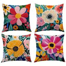 4 piezas de Fundas de almohada decorativa de estilo abstracto y bohemio, de una sola cara, adecuadas para el porche, terraza, sofá, sala de estar, exterior, sin relleno incluido