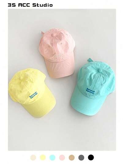 Mũ lưỡi trai nữ mềm mại, thêu chữ màu kẹo ngọt thời trang, thoáng khí, nhẹ, thích hợp cho hoạt động ngoài trời, du lịch, thể thao mùa xuân/hè.