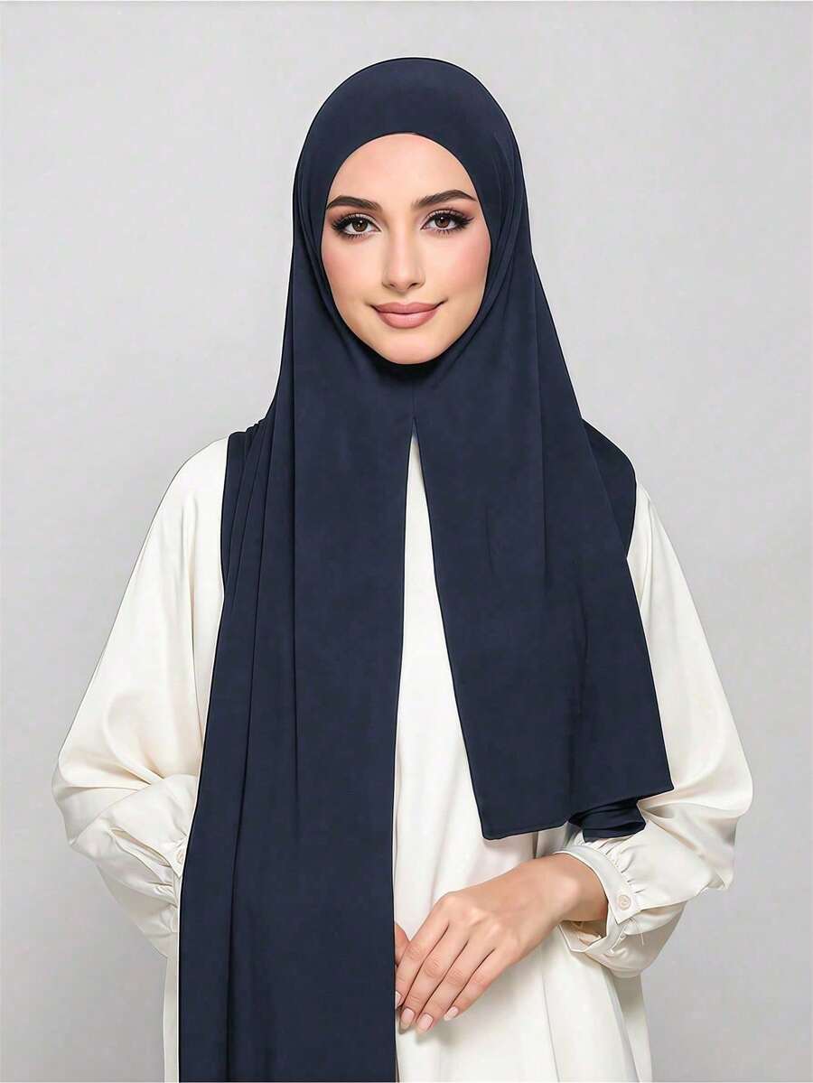 1pc Soft, Breathable, Anti-Pilling Fabric Instant Tie Hijab, Suitable For All Year Round And Daily Wear,Beach,Holiday
