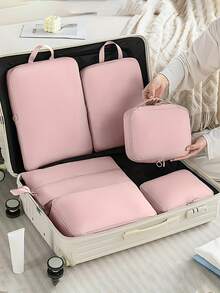 6 件旅行收纳袋衣物整理袋，用于行李、衬衫、内衣、胸罩、裤子的收纳，旅行必需品，旅行配件，旅行包，假期，返校，学校用品，宿舍必备品，大学 - 彩色 - 查看 2